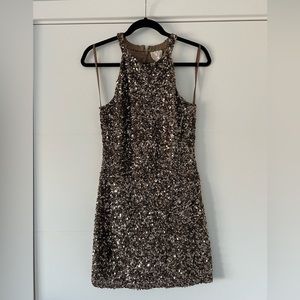 Parker Audrey Sequin Dress in Taupe size M. Perfect for NYE
